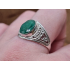 Echt zilveren ring met Smaragd